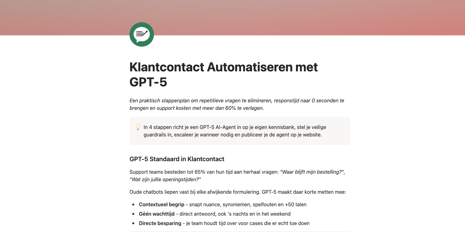 Klantcontact automatiseren met GPT-5 — praktische handleiding