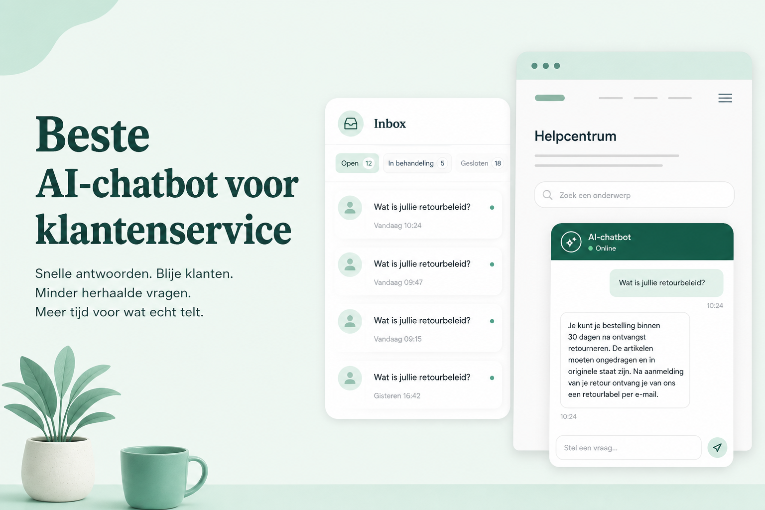 Redactionele kaart: beste AI-chatbot voor klantenservice op herhalende websitevragen